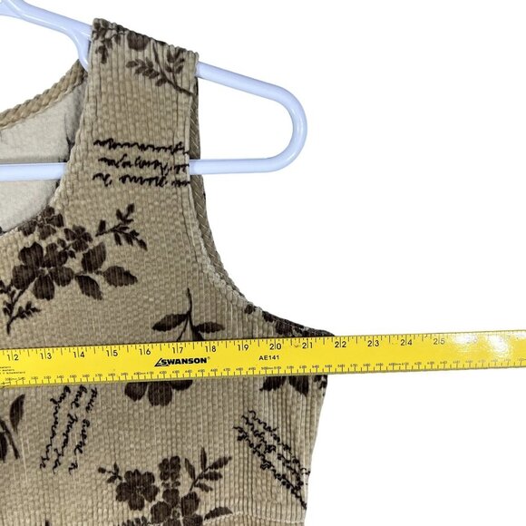 J G Hook Collection 14 Floral Corduroy Jacket Sleeveless Maxi Dress Set Retro - Picture 9 of 16